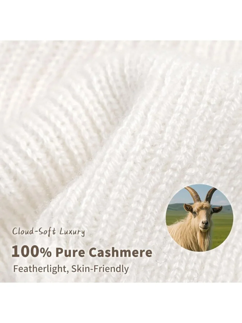 Luxurious 100% Cashmere Beanie for Women | Soft Knit Winter Hat with Gift Box